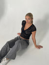 Bernadette blonde top - sort