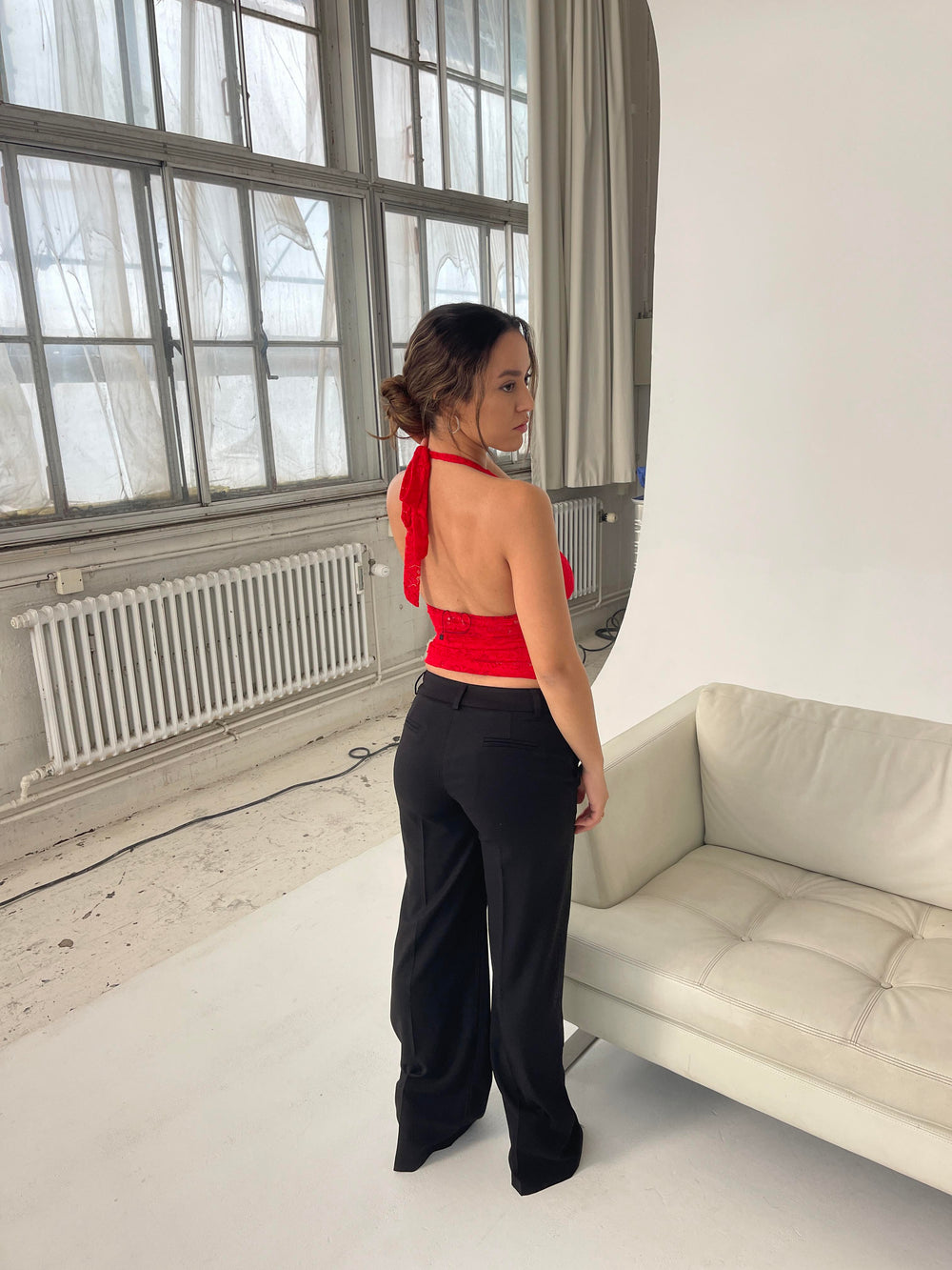 Amabel blonde top - Rød