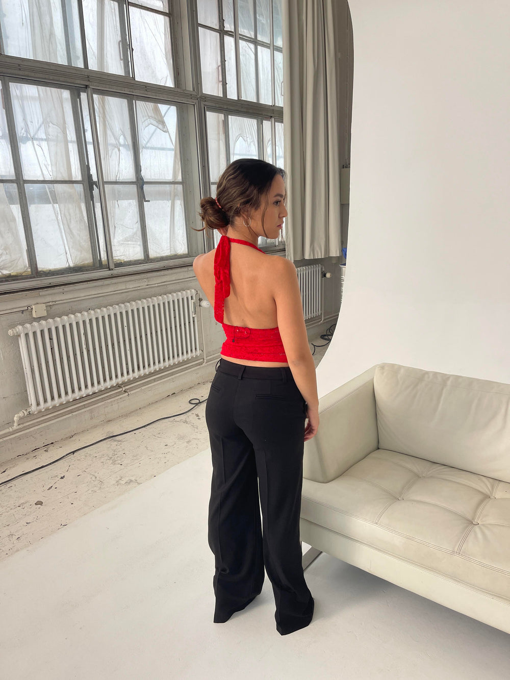 Amabel blonde top - Rød