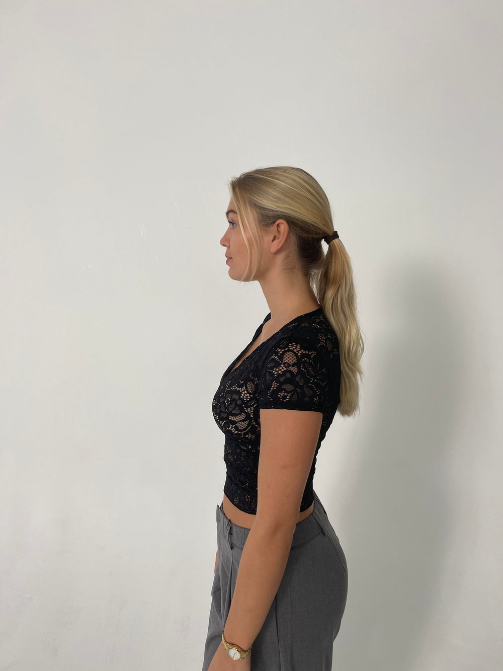 Bernadette blonde top - sort