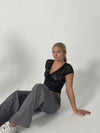 Bernadette blonde top - sort