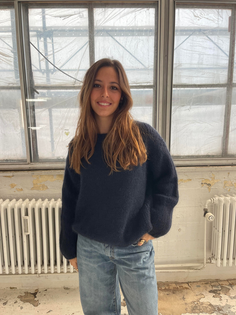 Genevieve striktrøje - Navy
