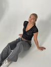 Bernadette blonde top - sort