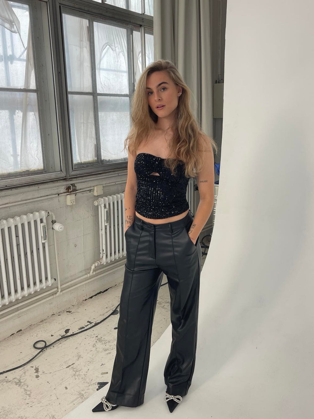 Margot paillet top - Sort