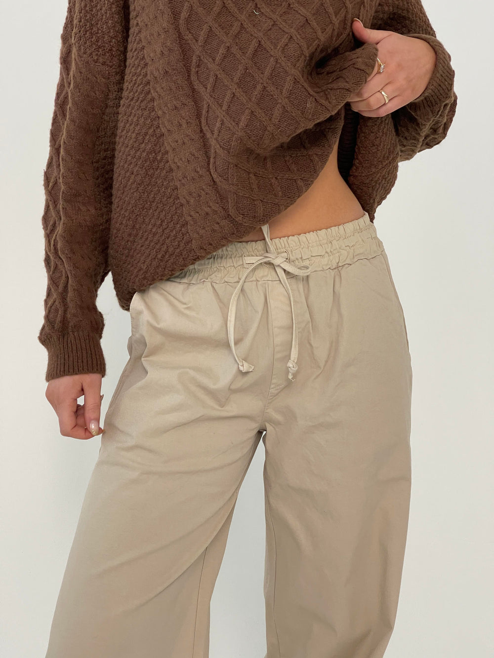 Lucille bukser med snørelukning - Beige