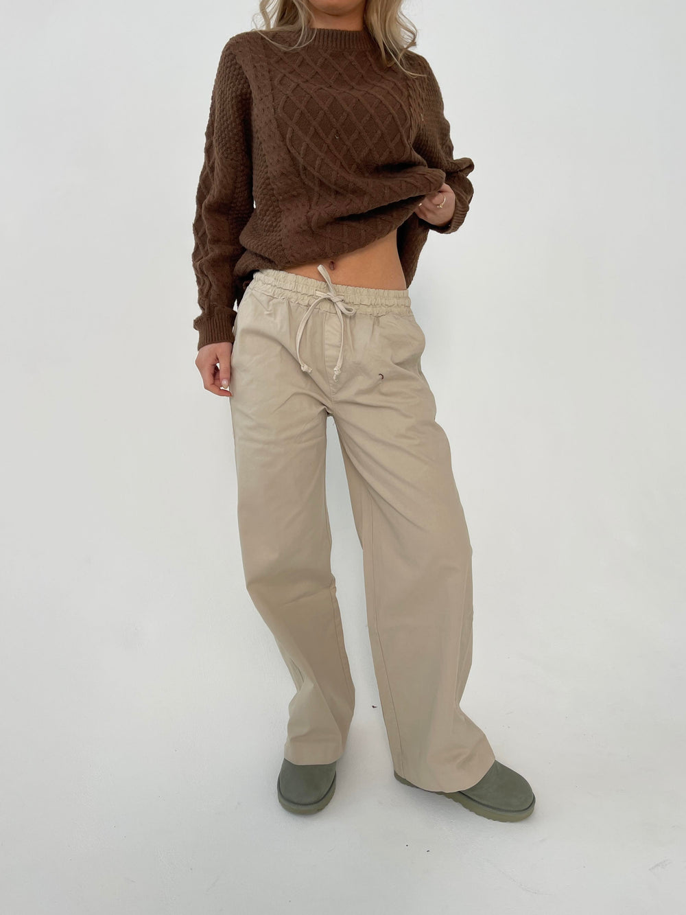 Lucille bukser med snørelukning - Beige