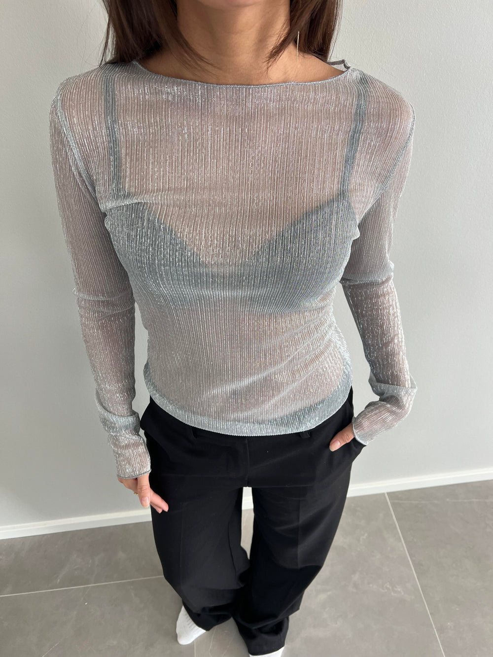 Ilma glitter bluse - Sølv