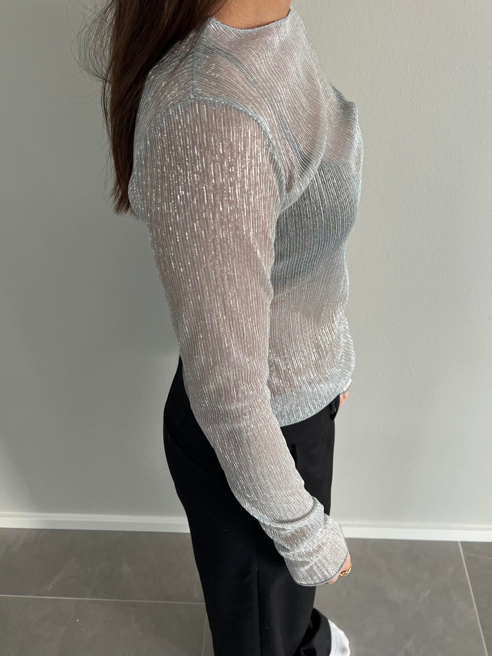 Ilma glitter bluse - Sølv