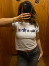 "Star girl" baby tee - hvid