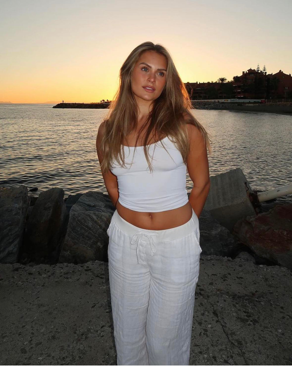 Angel hør bukser - hvid