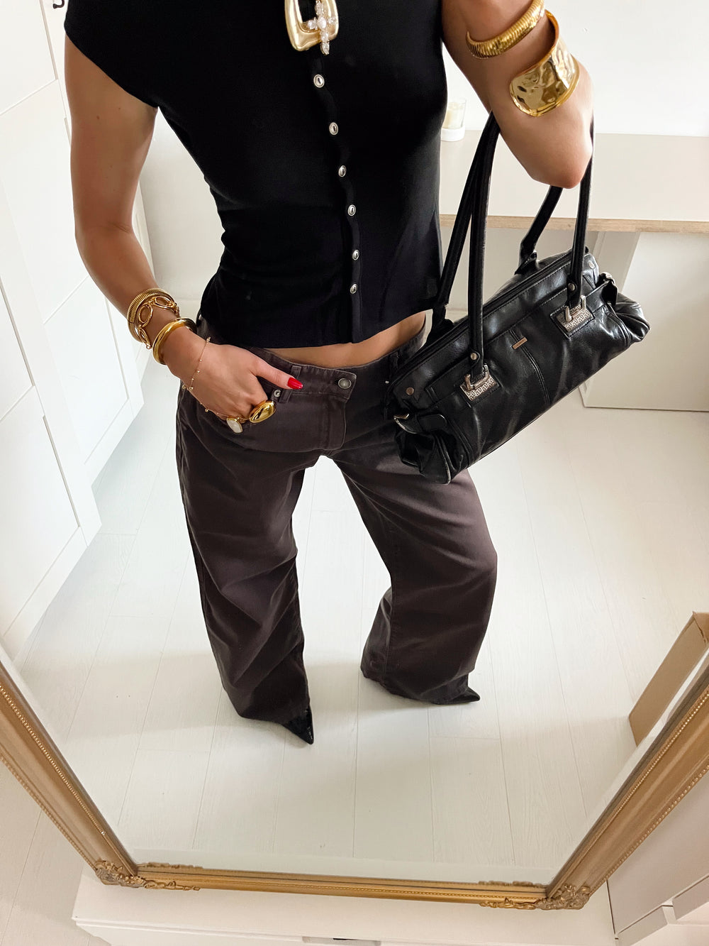 Audrey jeans - Mørkebrun