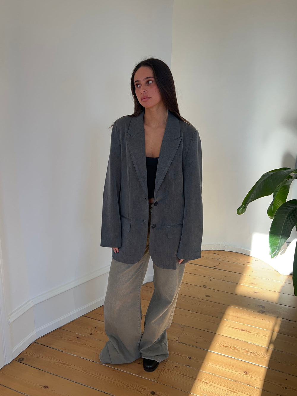 Epsilia oversized blazer - Grå