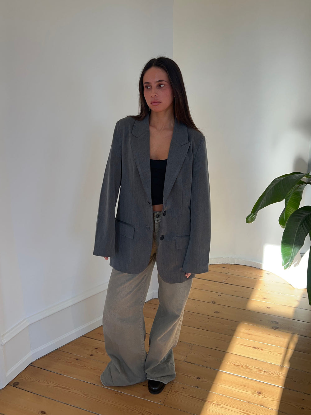 Epsilia oversized blazer - Grå