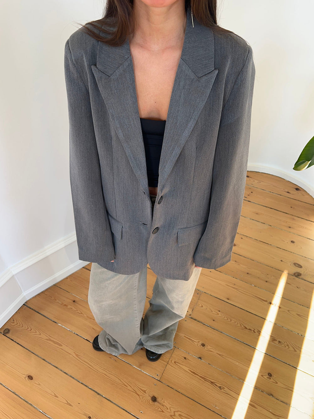 Epsilia oversized blazer - Grå