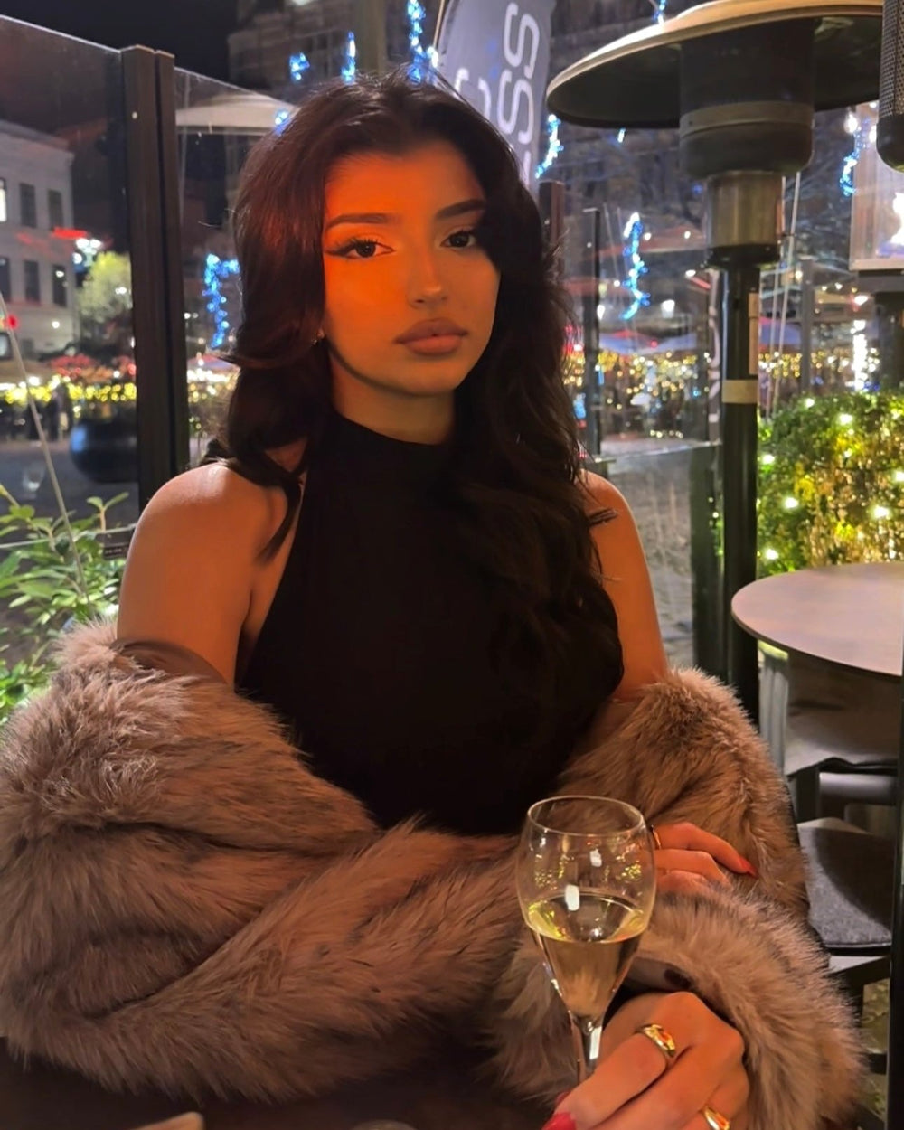 Tilla pelsjakke - Beige