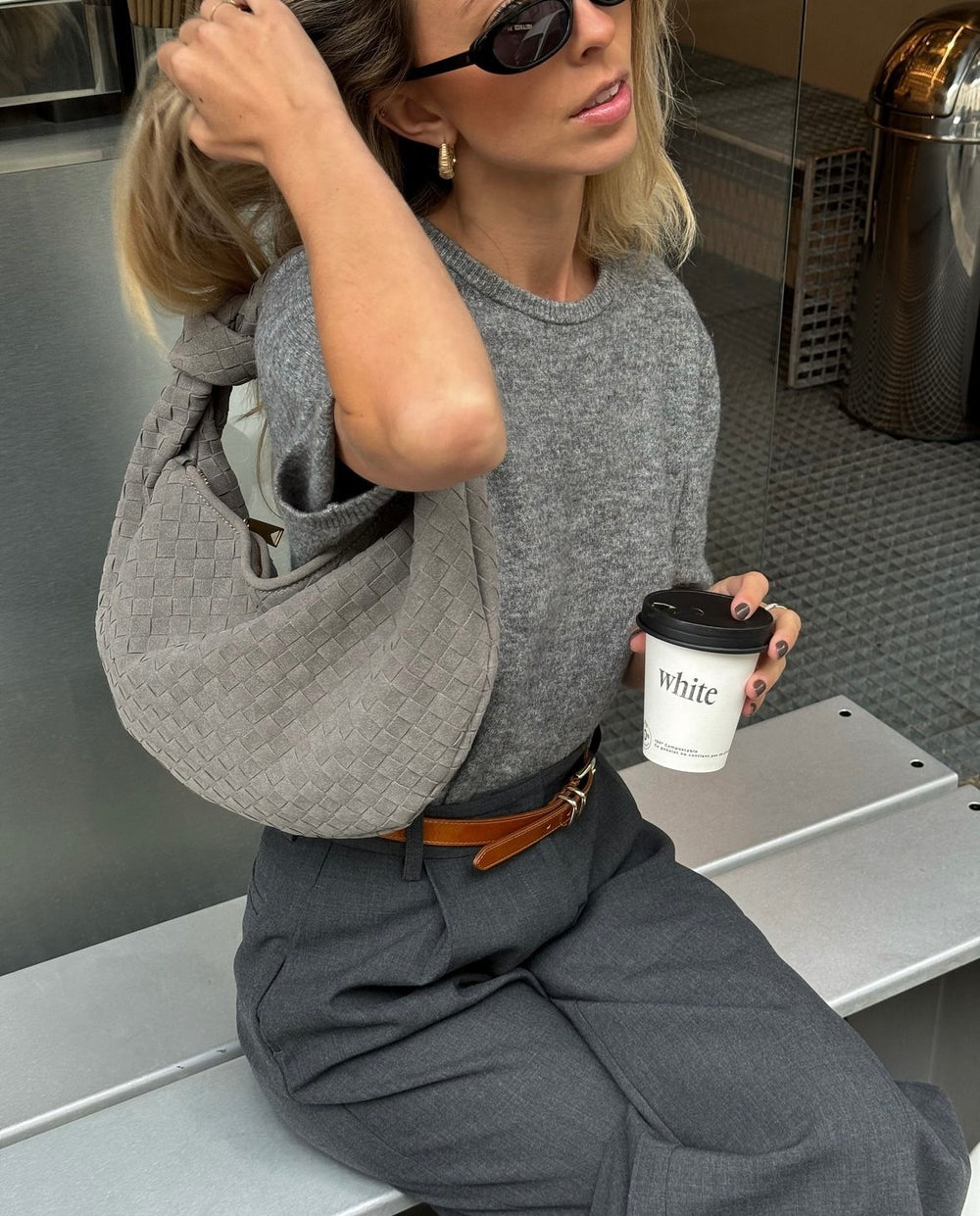 Florence taske i ruskind - Grå