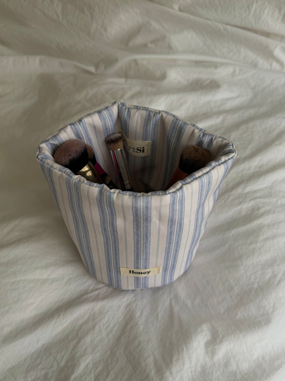 Honey lille stof opbevaring - Hvid/blå striber