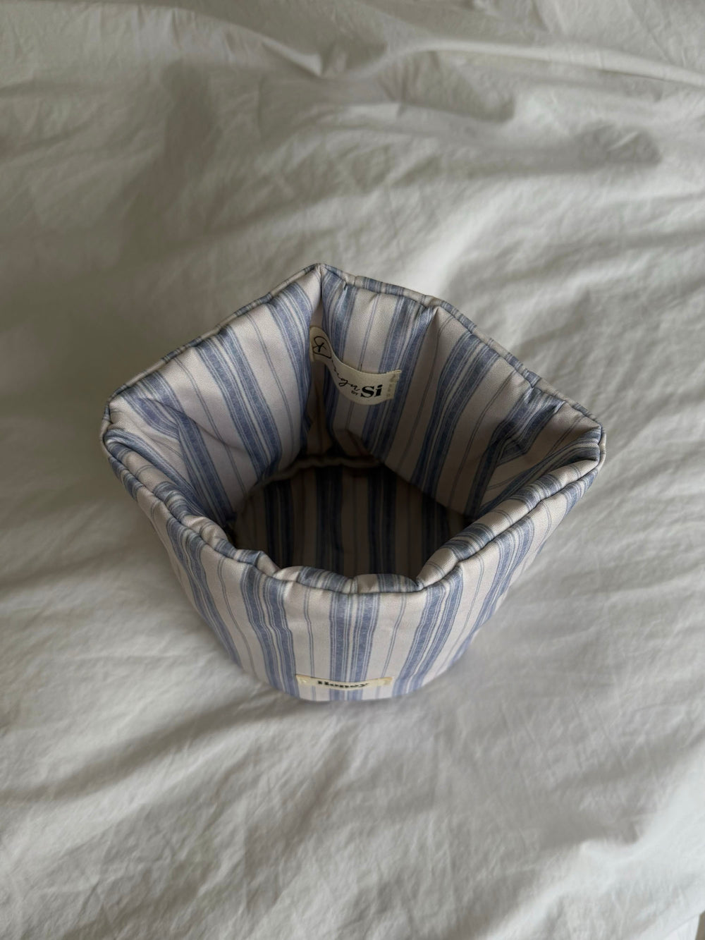 Honey lille stof opbevaring - Hvid/blå striber