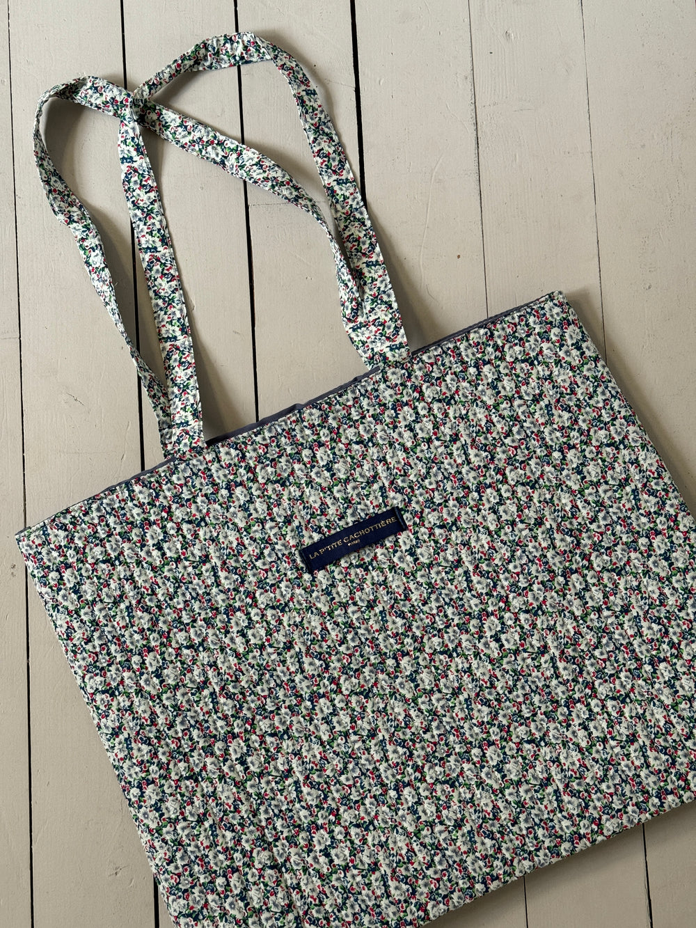 Rhodes net med blomster - grøn/hvid/rød