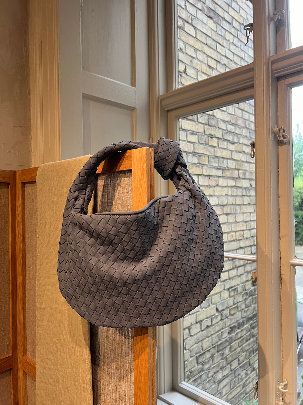 Florence taske i ruskind - Støvet blå