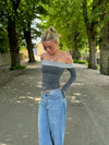 Maisy off shoulder bluse - Grå
