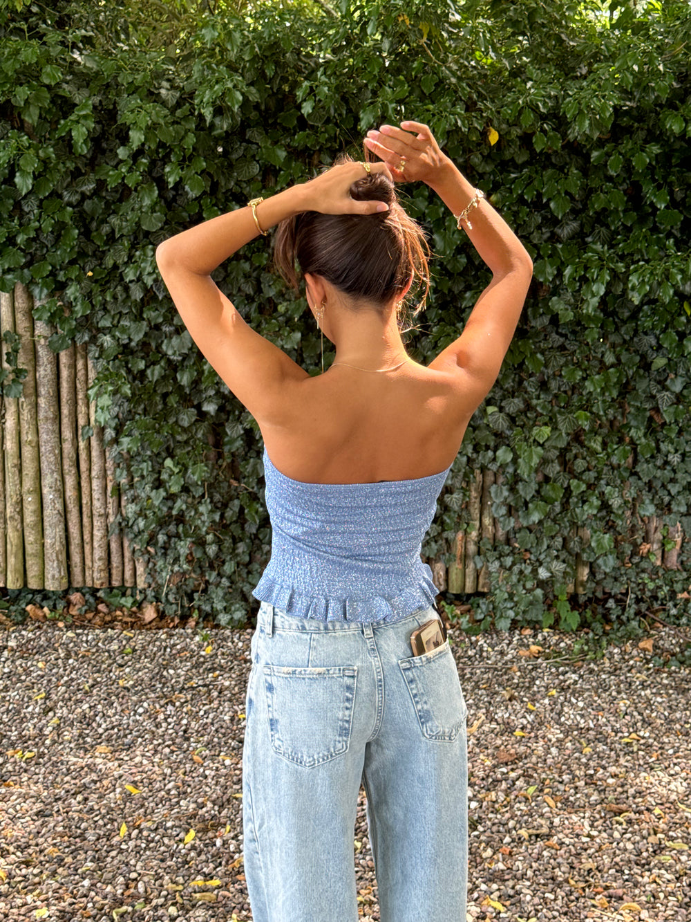 Tone smock top - Lyseblå