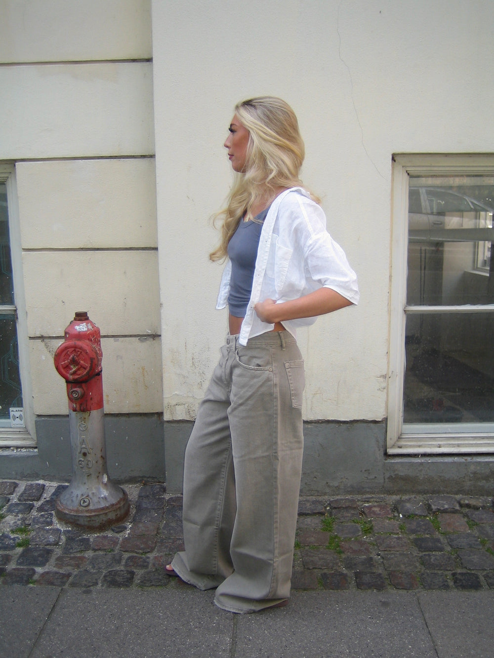 Audrey jeans - Sage grøn