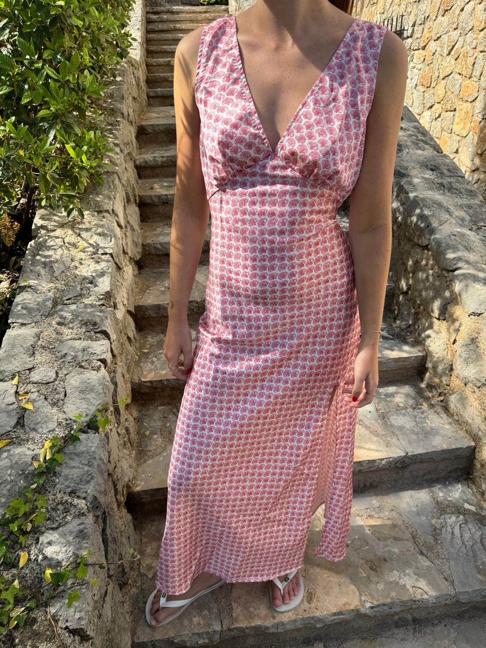 Marielle kjole med muslinge print