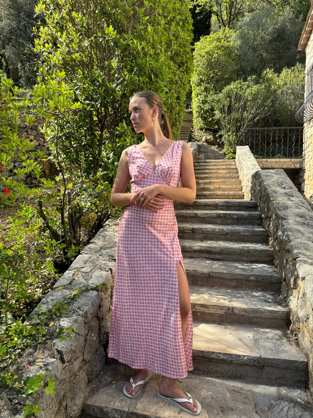 Marielle kjole med muslinge print