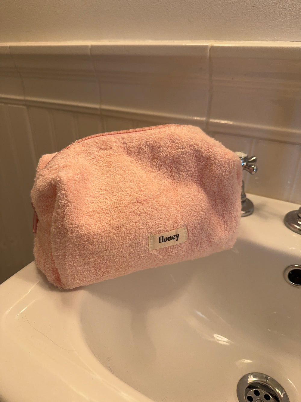 Honey stor toilettaske - Lyserød fluffy