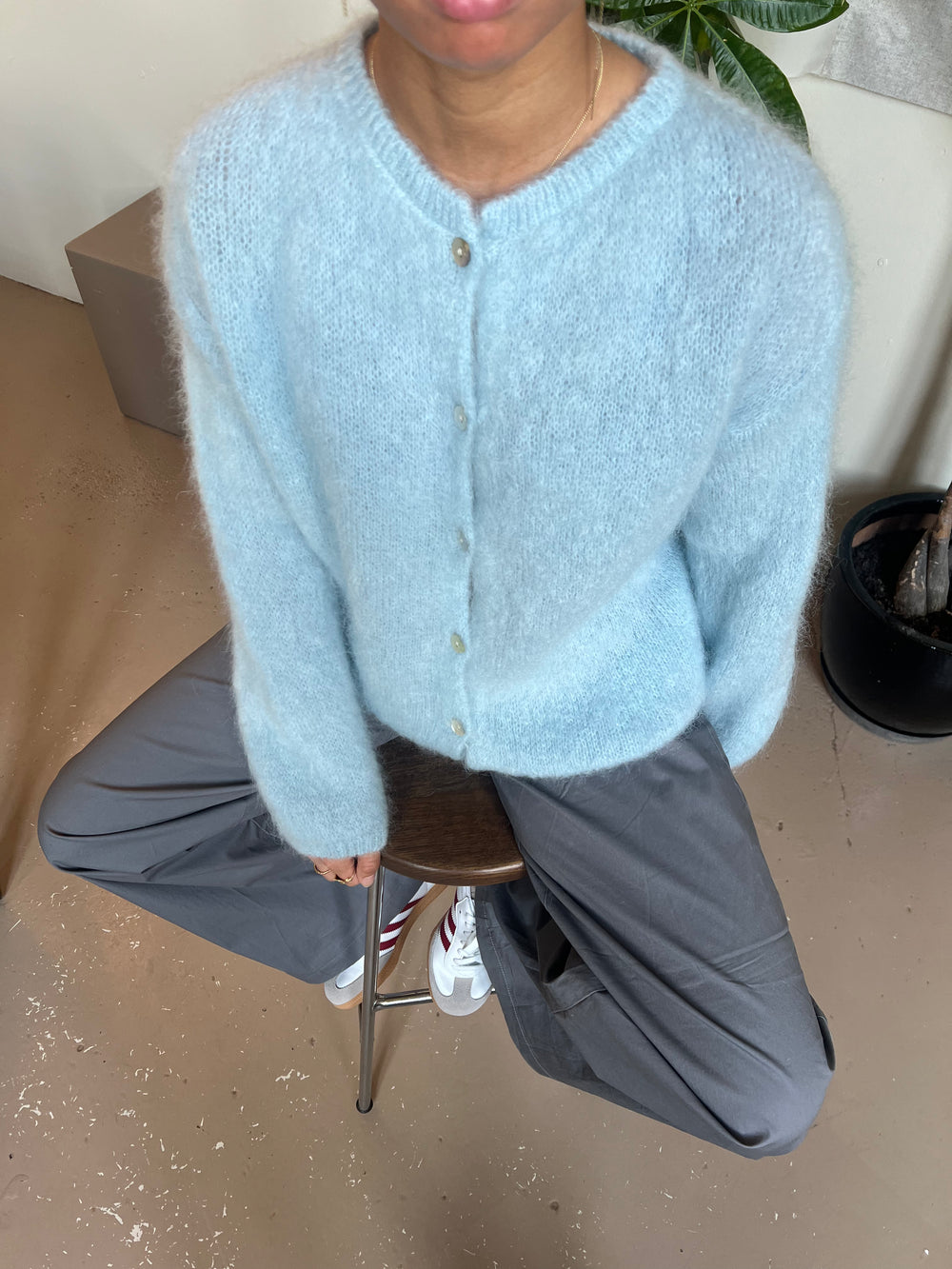 Jamilla mohair cardigan - Lyseblå