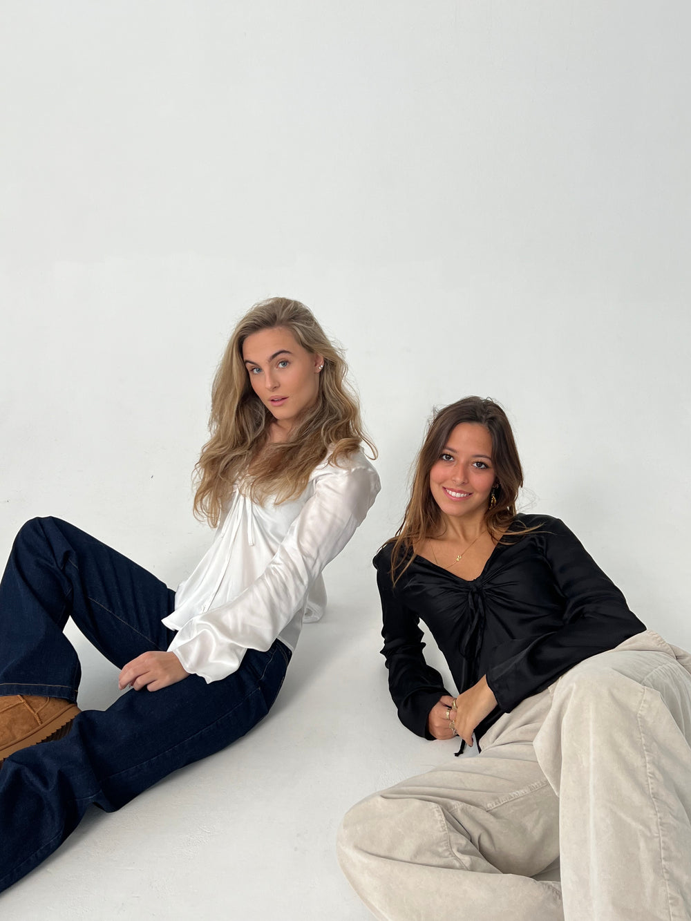 Denisi satin bluse - Hvid