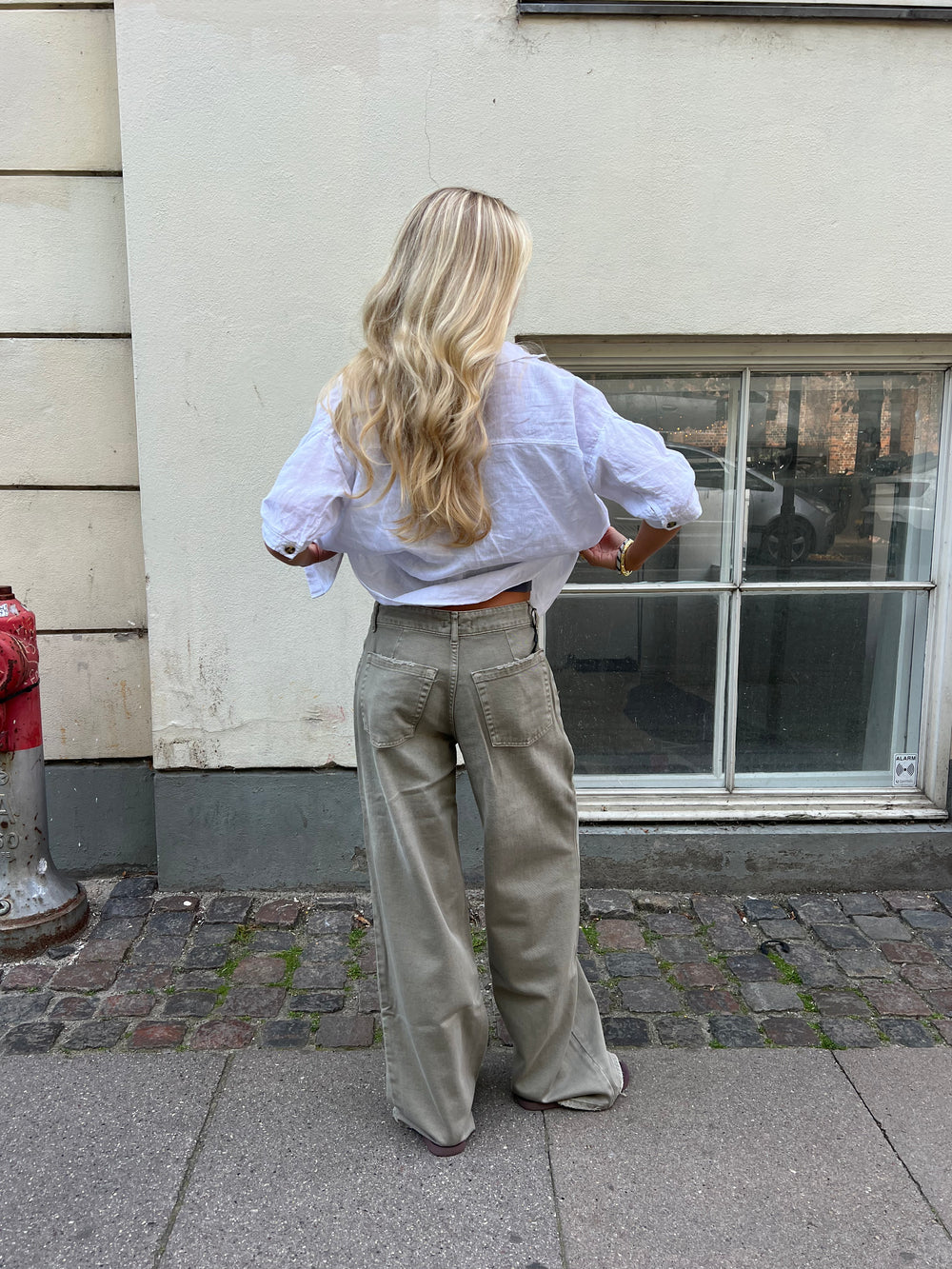 Audrey jeans - Sage grøn