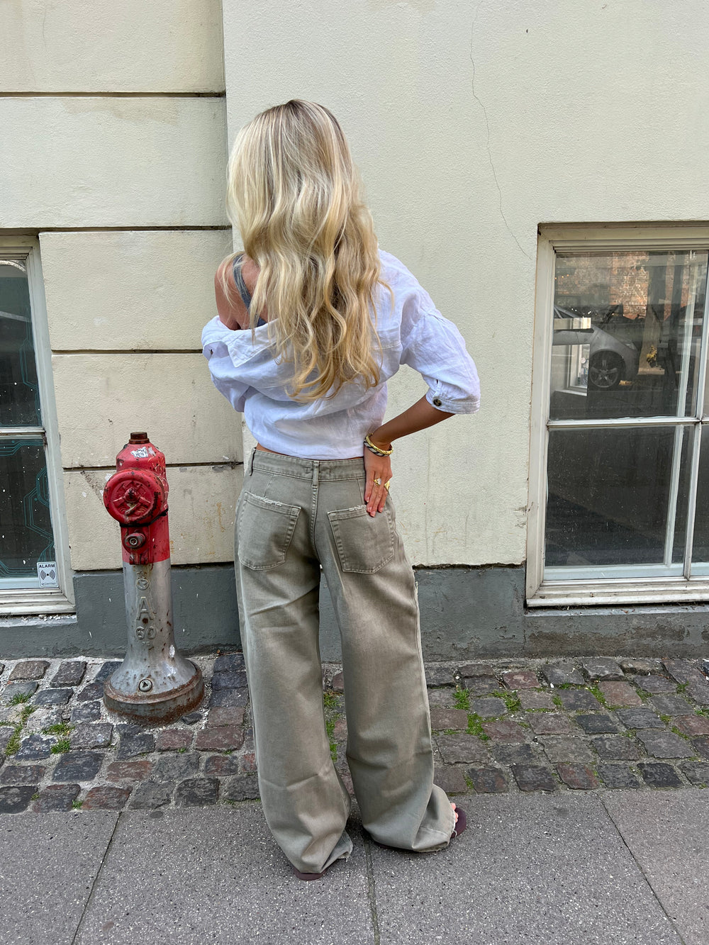 Audrey jeans - Sage grøn