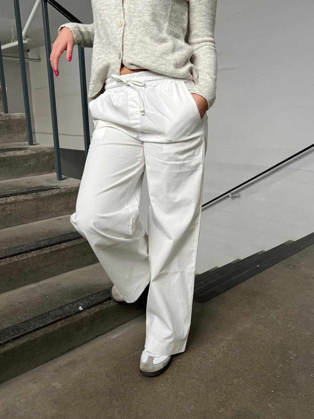 Lucille bukser med snørelukning - Hvid