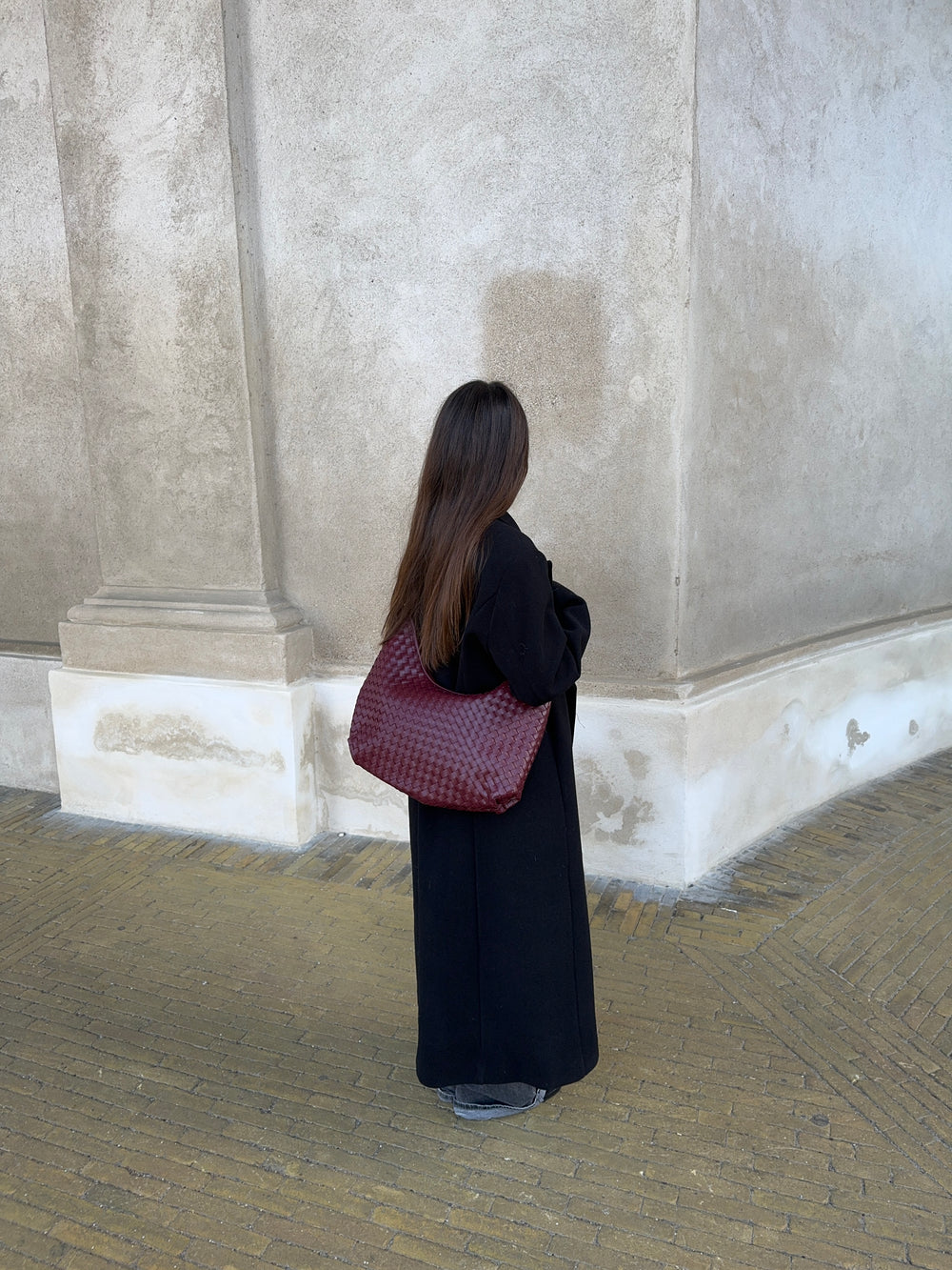 Palma flettet skuldertaske - Rød