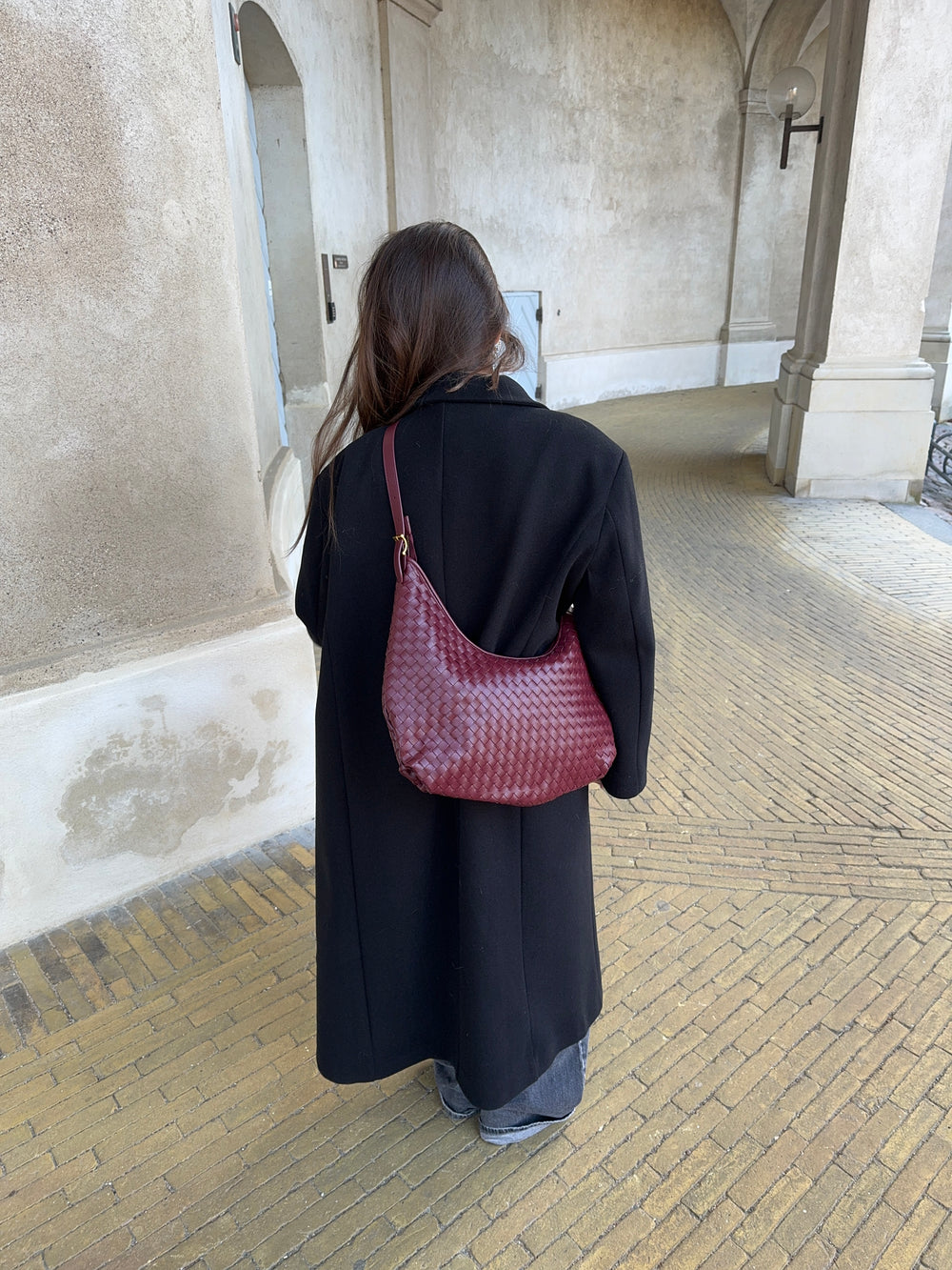 Palma flettet skuldertaske - Rød