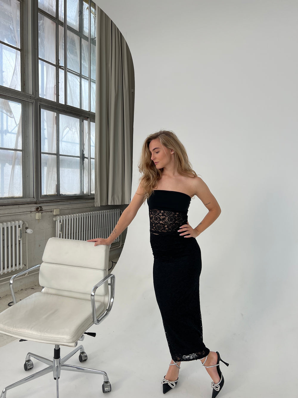 Claudie blonde nederdel - Sort