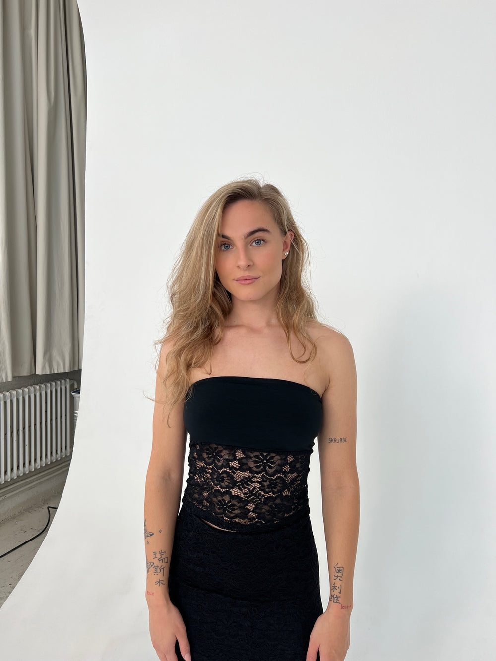 Zera blonde tube top - Sort