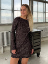Georgia langærmet kjole - Brun