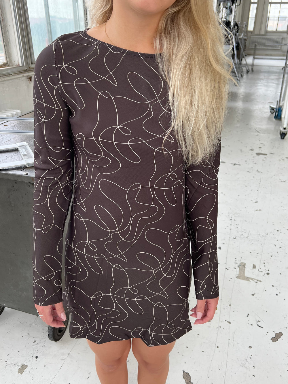 Georgia langærmet kjole - Brun