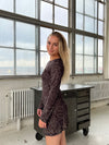 Georgia langærmet kjole - Brun