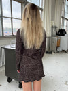 Georgia langærmet kjole - Brun