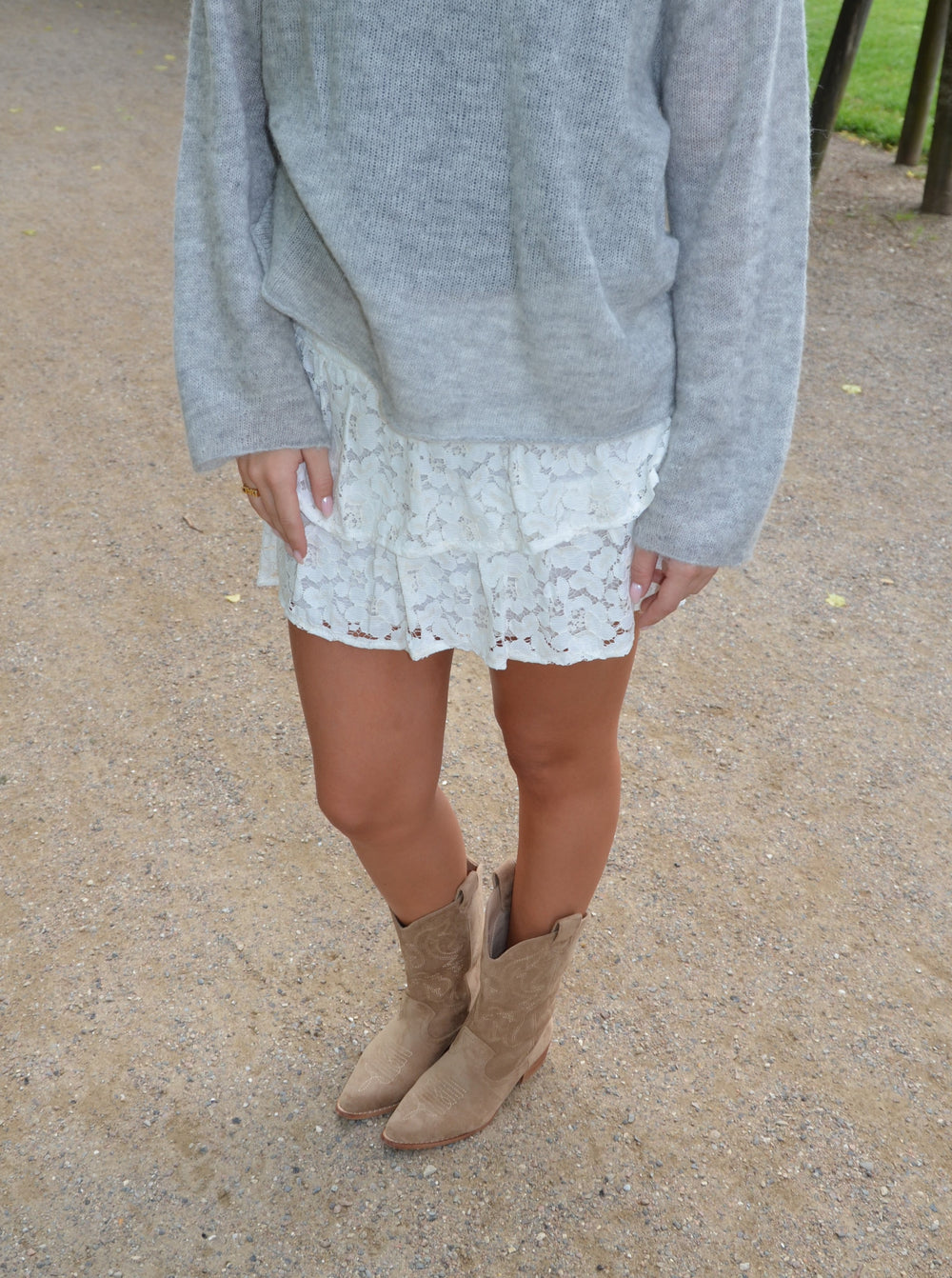 Erla blonde nederdel - Hvid