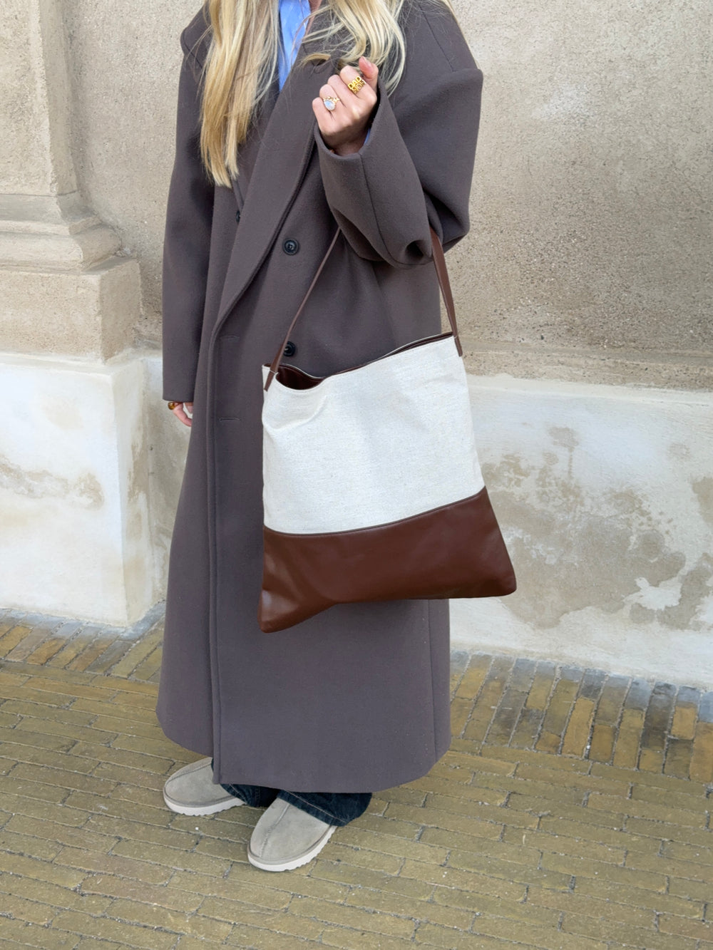 Genova skuldertaske - Beige/brun