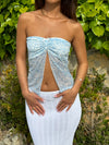 Zita bandeau mesh top - Blå