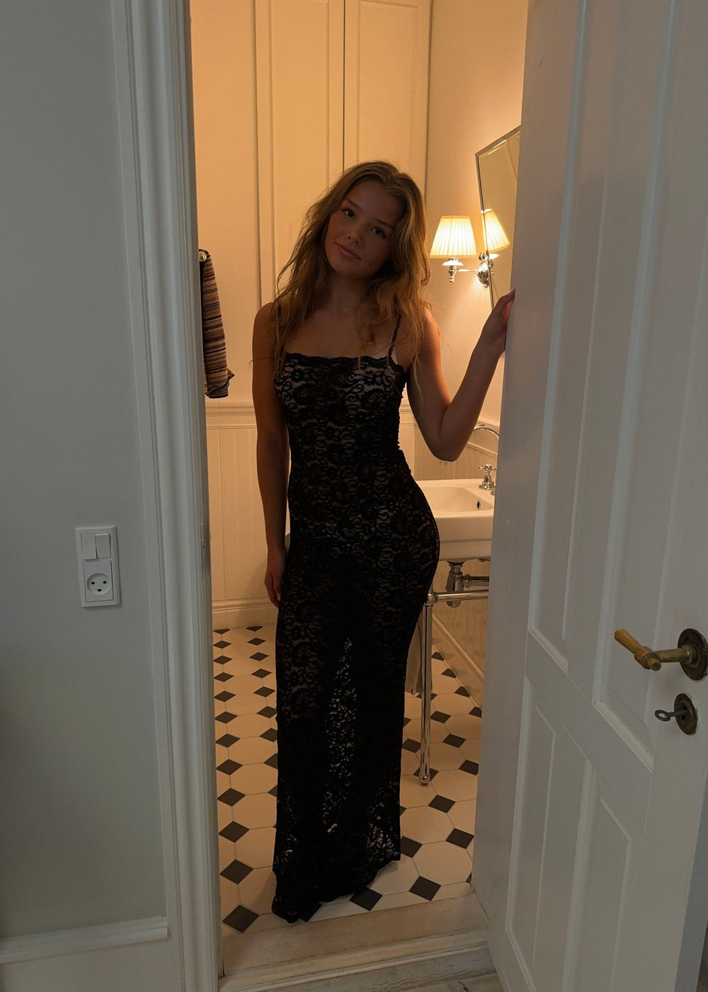 Marcy maxi blondekjole - Sort