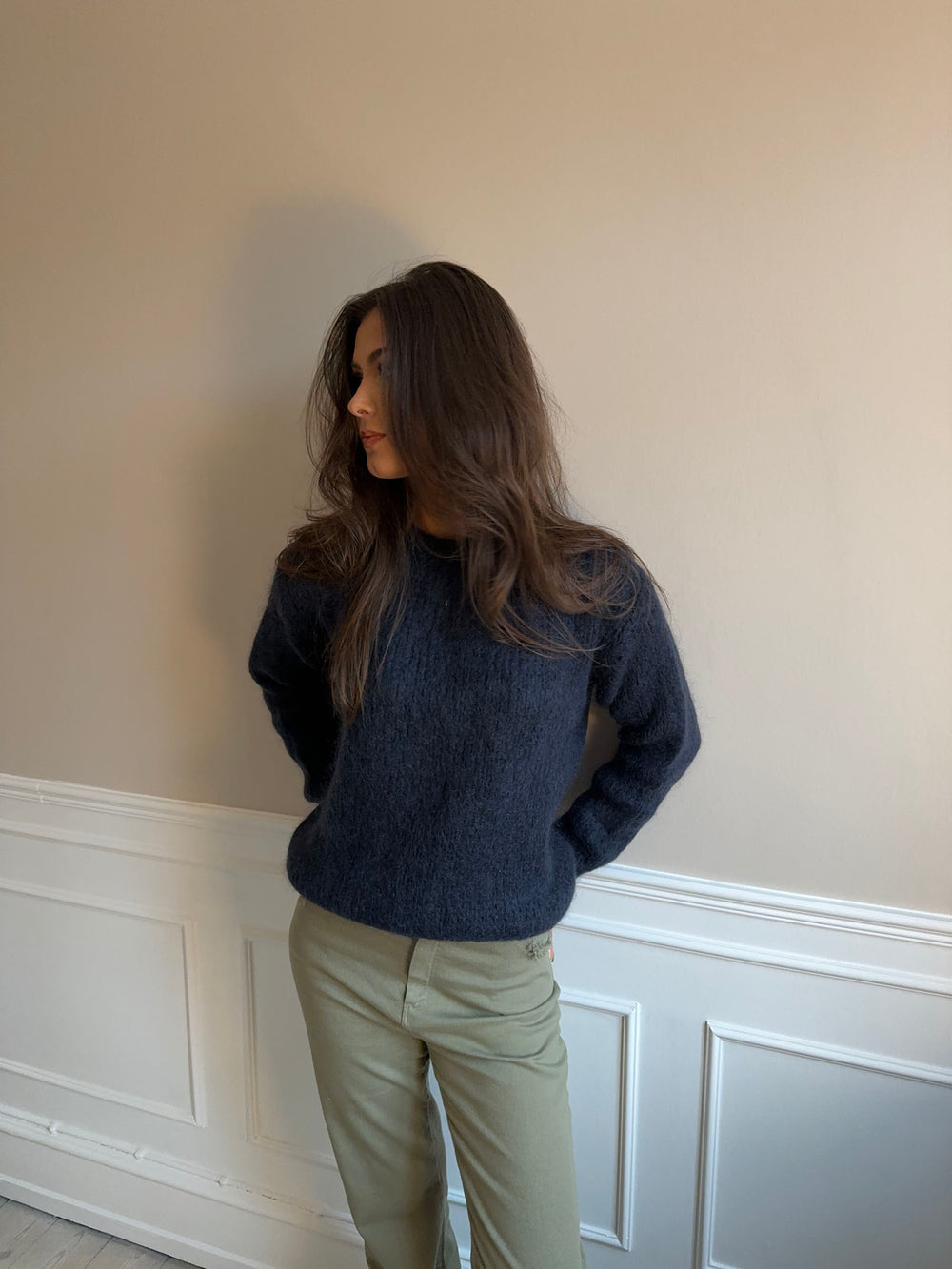 Genevieve striktrøje - Navy