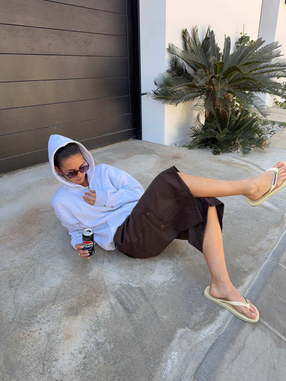 Kelsey bermudashorts med nålestriber - Brun