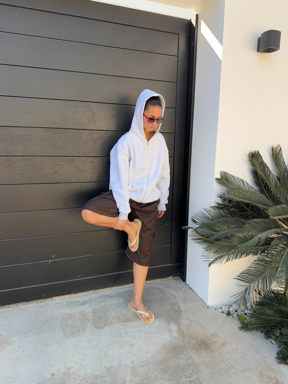 Kelsey bermudashorts med nålestriber - Brun